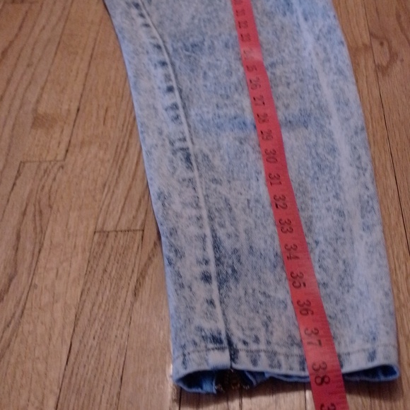 Bonjour International Acid Wash Denims Jeans High Waisted 80s Vintage Cute Bows - Picture 15 of 16